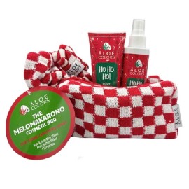 ALOE COLORS The Melomakarono Cosmetic Bag με Άρωμα Μελομακάρονο/ Hair & Body Mist -150ml & Body Butter -100ml & ΔΩΡΟ Νεσεσέρ + Scrunchy, 1σετ