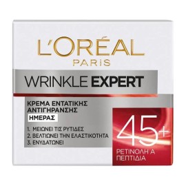 LOREAL PARIS Wrinkle Expert 45+, Αντιρυτιδική Κρέμα με Ρετινόλη Α & Πεπτίδια- 50ml