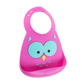 ABBY & FINN Baby Bib, Σαλιάρα Σιλικόνης Owl, 6+ μηνών - 1τεμ