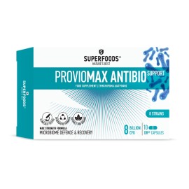 SUPERFOODS Proviomax Antibio Support, Συμπλήρωμα με Προβιοτικά & Πρεβιοτικά -10caps