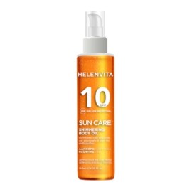 HELENVITA Sun Care Shimmering Body Oil SPF10, Αντηλιακό Λάδι Σώματος για Λάμψη - 120ml