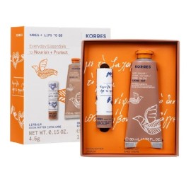 KORRES Promo Hands & Lips to Go, Almond Nut Κρέμα Χεριών -50ml & Balm Χειλιών με Βούτυρο Κακάο -4.5g, 1σετ