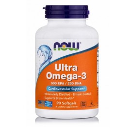 NOW FOODS Ultra Omega- 3 Fish Oil, Συμπλήρωμα Διατροφής με Ωμέγα- 3 Λιπαρά Οξέα - 90softgels