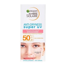 GARNIER Ambre Solaire Anti Dryness Cream SPF50+, Αντηλιακή Κρέμα Προσώπου Κατά της Ξηρότητας - 50ml