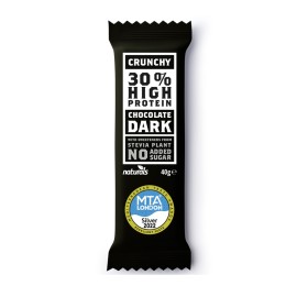 NATURALS Crunchy Dark Chocolate, Σοκολάτα Πρωτεΐνης με 30% Πρωτεΐνη, Stevia & Μαύρη Σοκολάτα - 40gr