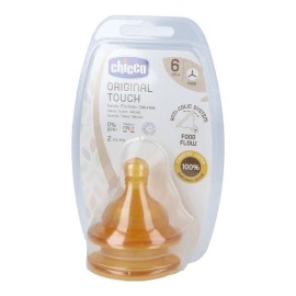 CHICCO Original Touch,  Θηλή Καουτσούκ 6m+ Ροή Φαγητού - 2τεμ