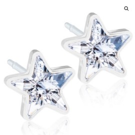 BLOMDAHL Medical Plastic Star Crystal 6mm B / 183, Σκουλαρίκια απο Ιατρικό Πλαστικό - 1 ζευγάρι