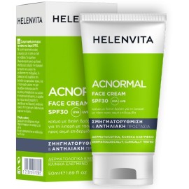 HELENVITA Acnormal Face Cream SPF30, Σμηγματορύθμιστική Κρέμα με Αντηλιακή Προστασία - 50ml