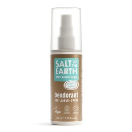 SALT OF THE EARTH Vegan Natural Deodorant Spray Refillable Ginger & Jasmine, Αποσμητικό Επαναγεμιζόμενο -100ml