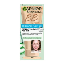 GARNIER BB Light Cream SPF25 Hyaluronic Acid, Ενυδατική Κρέμα ΒΒ για Μικτή/ Λιπαρή Ανοιχτόχρωμη Επιδερμίδα - 50ml