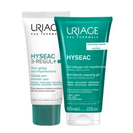 URIAGE Hyseac Promo/ Hyseac 3-Regul+, Κρέμα Προσώπου Κατά Των Ατελειών -40ml & ΔΩΡΟ Hyseac Cleansing Gel, Τζελ Καθαρισμού -50ml ,1σετ