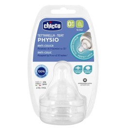 CHICCO Θηλή Σιλικόνης 0m+ Κανονικής Ροής - 2τμχ