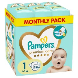 PAMPERS Premium Care No 1 (2-5 kg) Monthly Pack - 156τεμ