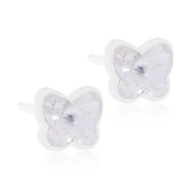 BLOMDAHL Medical Plastic Butterfly Crystal 5mm B / 247, Σκουλαρίκια από Ιατρικό Πλαστικό - 1 ζευγάρι