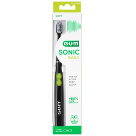 GUM Sonic Daily Electric Toothbrush, Black Soft, 4100, Ηλεκτρική Οδοντόβουρτσα με Μπαταρία - 1τεμ
