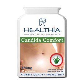 HEALTHIA Candida Comfort -575mg, Συμπλήρωμα Διατροφής για την Αντιμετώπιση Καντιντίασης -60caps