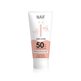 NAIF Baby & Kids High Protection Mineral Sunscreen SPF50, Αντηλιακό Γαλάκτωμα με Άρωμα, Προσώπου-Σώματος, για Βρέφη & Παιδιά - 100ml