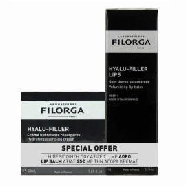 FILORGA Promo Κρέμα Ενυδάτωσης -50ml & ΔΩΡΟ Hyalu-Filler Lip Balm Βάλσαμο Χειλιών για Όγκο -4g, 1σετ