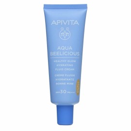 APIVITA Aqua Beelicious Healhty Glow Hydrating Fluid Cream SPF30, Ελαφριά Kρέμα Ενυδάτωσης με Χρώμα - 40ml