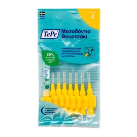 TEPE Interdental Brush, Μεσοδοντια Βουρτσάκια Κίτρινα Μέγεθος ISO: 4 (0.7 mm) - 8τεμ