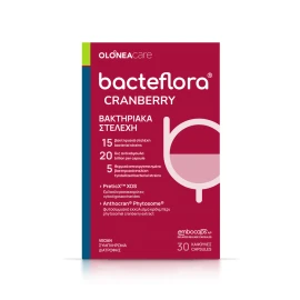 OLONEA BacteFlora Cranberry, Συνδυασμός Προβιοτικών, Πρεβιοτικού & Εκχυλίσματος Cranberry - 30caps