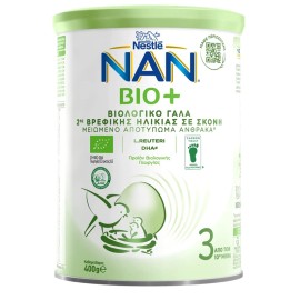 NESTLE NAN Bio+ 3, Βιολογικό Γάλα σε Σκόνη για Βρέφη από το 10ο Μήνα - 400gr