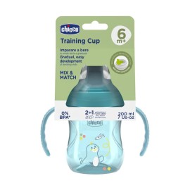 CHICCO Training Cup 6m+, Εκπαιδευτικό Κύπελλο με Λαβές Βεραμάν - 200ml
