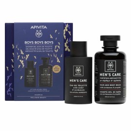 APIVITA Σετ Boys Boys Boys, Men΄s Care Eau De Toilette με Κέδρο & Κάρδαμο - 100ml & Δώρο Hair & Body Wash, Ανδρικό Σαμπουάν- Αφρόλουτρο- 250ml