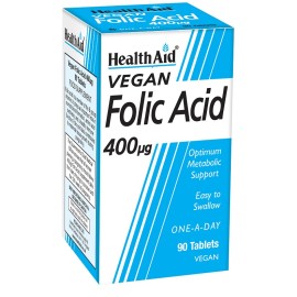 HEALTH AID Folic Acid 400μg, Συμπλήρωμα Διατροφής με Φυλλικό Οξύ - 90tabs