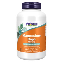 NOW FOODS Magnesium Caps 400mg, Συμπλήρωμα Διατροφής με Μαγνήσιο - 180caps