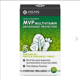 AGAN MVP Multivitamin Antioxidant Protection, Συμπλήρωμα Διατροφής με Βιταμίνες, Μέταλλα & Ιχνοστοιχεία - 30tabs