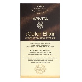 APIVITA My Color Elixir, Βαφή Μαλλιών No 7.43 - Ξανθό Χάλκινο Μελί
