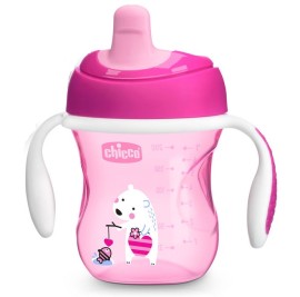 CHICCO Training Cup 6m+, Εκπαιδευτικό Κύπελλο με Λαβές Ροζ- 200ml