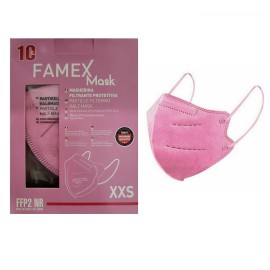 FAMEX Μάσκα Προστασίας KN95 FFP2 Παιδική Ροζ Κουτί - 10 τεμ