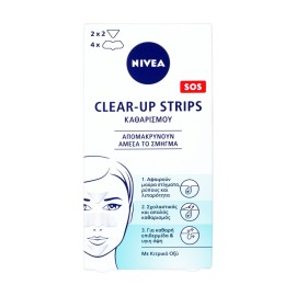 NIVEA SOS Clear Up Strips, Τανίες Καθαρισμού για Μύτη - 4τεμ & για Μέτωπο & Πηγούνι - 2τεμ