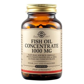 SOLGAR Fish Oil Concentrate 1000mg, Συμπύκνωμα Ιχθυελαίου -60softgels