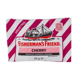 FISHERMANS FRIEND Cherry Sugar Free, Καραμέλες για τον Πονόλαιμο με Γεύση Κεράσι Χωρίς Ζάχαρη -25g