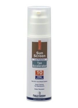 FREZYDERM Sun Screen Tan Accelerator SPF10, Αντηλιακό Γαλάκτωμα με Επιταχυντές Μαυρίσματος - 150ml