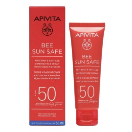 APIVITA Bee Sun Safe Anti Spot & Anti Age, Αντηλιακή Κρέμα Προσώπου Κατά των Πανάδων & των Ρυτίδων SPF50 - 50ml