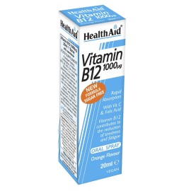 HEALTH AID Vitamin B12 1000μg Oral Spray για Εύκολη Λήψη & Γρήγορη Απορρόφηση - 20ml