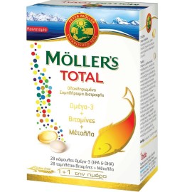 MOLLERS Total Ω3 + Βιταμίνες + Μέταλλα - 28caps + 28tabs