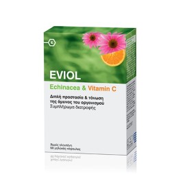 EVIOL Echinacea & Vitamin C, Συμπλήρωμα Διατροφής με Εχινάκεια & Βιταμίνη C - 60caps