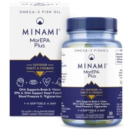 MINAMI MorEPA Plus, Συμπυκνωμένο Ω-3, Ενυσχυμένα EPA & DHA από Υψηλής Καθαρότητας Ιχθυέλαιο  - 30caps