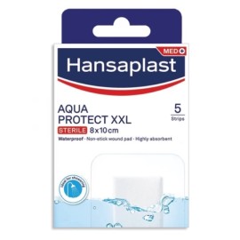 HANSAPLAST Aqua Protect Sterile XXL 8x10cm, Αδιάβροχα Αυτοκόλλητα Επιθέματα για Μεγαλύτερες Πληγές- 5τεμ