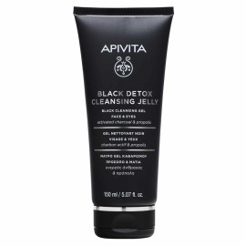 APIVITA Black Detox Cleansing Jelly, Μαύρο Τζελ Καθαρισμού για Πρόσωπο & Μάτια - 150ml