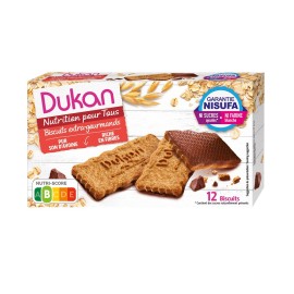 DUKAN Μπισκότα Πίτουρου Βρώμης Με Επικάλυψη Μαύρης Σοκολάτας - 200gr