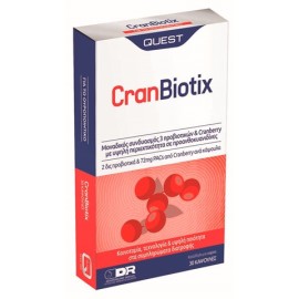 QUEST Cranbiotix, Συνδυασμός Cranberry & 2Δις Προβιοτικών - 30caps