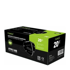 FAMEX Μάσκα Προστασίας KN95 FFP2, Μαύρη Κουτί - 20τεμ