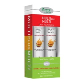 POWER OF NATURE Promo Multi + Multi Stevia, Πολυβιταμίνη με Γεύση Ροδάκινο -2x20 Αναβρ. Δισκία