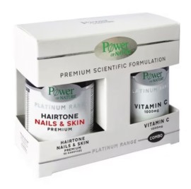 POWER OF NATURE Hairtone Nails & Skin Premium - 50caps & ΔΩΡΟ Vitamin C 1000mg  - 20tabs